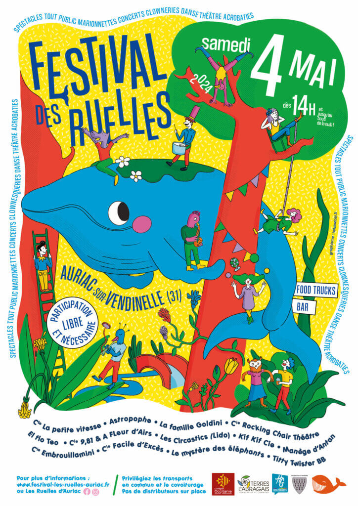 Affiche du festival des ruelles à Auriac sur Vendinelle